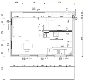 Alabama I projekt domu rzut parteru Mildo dom drewniany