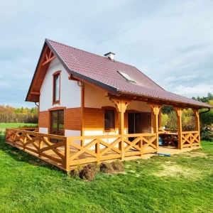 Arizona projekt domu dom drewniany szkieletowy taras Mildo domy drewniane