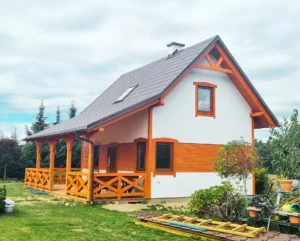 Arizona projekt domu dom drewniany szkieletowy taras Mildo domy drewniane