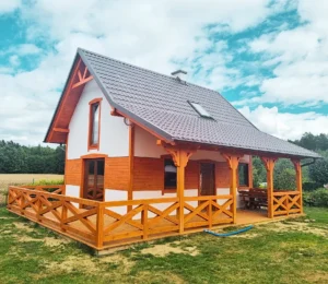 Arizona projekt domu dom drewniany szkieletowy taras Mildo domy drewniane