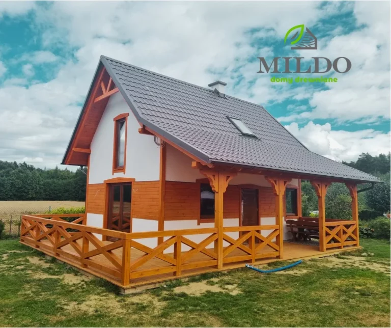 Arizona projekt domu dom drewniany szkieletowy taras Mildo domy drewniane
