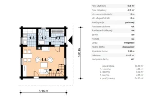 Floryda projekt domu drewnianego szkieletowego piętrowy Mildo domy drewniane
