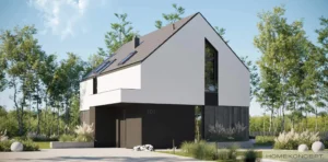 Homekoncept 101 projekt domu drewnianego szkieletowego firma Mildo Pomorze