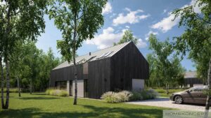 Homekoncept 114 projekt domu z tarasem dom drewniany szkieletowy firma Mildo Pomorze