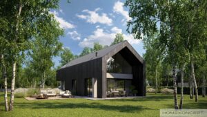 Homekoncept 114 projekt domu z tarasem dom drewniany szkieletowy firma Mildo Pomorze