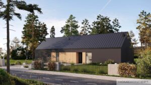 Homekoncept 118 projekt domu nowoczesna stodoła dom drewniany szkieletowy firma Mildo Pomorze