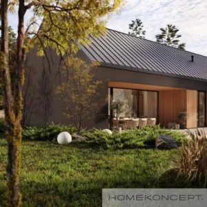 Homekoncept 118 projekt domu nowoczesna stodoła dom drewniany szkieletowy firma Mildo Pomorze