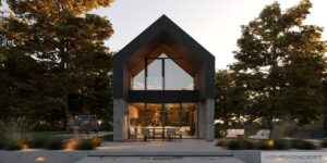 Homekoncept 129 projekt domu z tarasem dom drewniany szkieletowy firma Mildo Pomorze