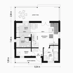 Luizjana projekt domu parter Mildo dom drewniany