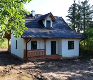 Luizjana projekt domu drewnianego z tarasem Mildo