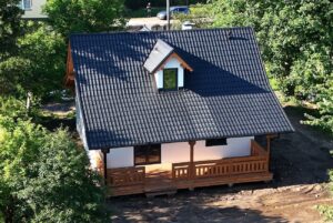 Luizjana projekt domu drewnianego z tarasem Mildo