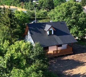 Luizjana projekt domu drewnianego z tarasem Mildo