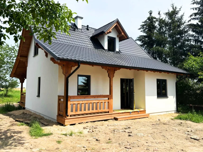 Luizjana projekt domu drewnianego z tarasem Mildo