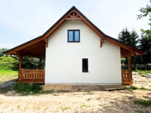 Luizjana projekt domu drewnianego z tarasem Mildo