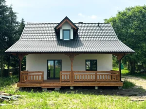 Luizjana projekt domu drewnianego z tarasem Mildo