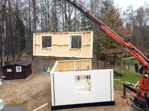 Mildo budowa domu drewnianego modułowy szkieletowy Pomorskie