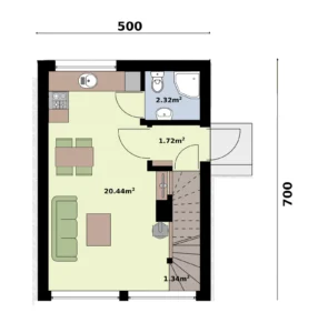 Nebraska projekt domu rzut parteru Mildo domy drewniane