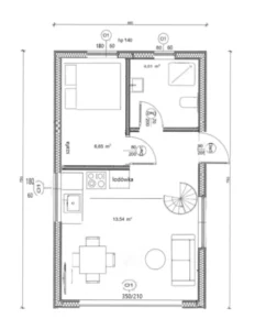 Nebraska projekt domu rzut parteru Mildo domy drewniane