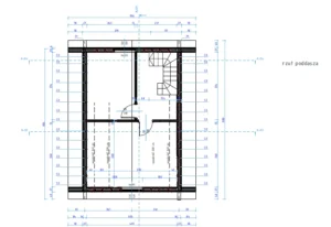 Teksas projekt domu rzut poddasza dom drewniany szkieletowy z tarasem Mildo