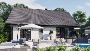 Z255 D projekt budowy domu parterowego Mildo domy drewniane