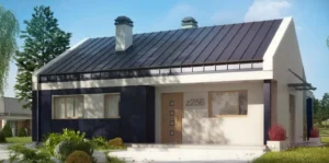 Z256 D projekt domu drewnianego szkieletowego parterowy Mildo