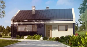 Z256 D projekt domu drewnianego szkieletowego parterowy Mildo