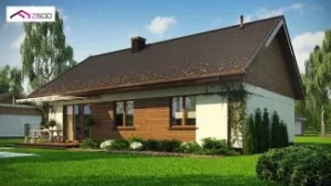 Z369D projekt domu dom drewniany szkieletowy parterowy Mildo domy drewniane