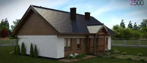 Z369D projekt domu dom drewniany szkieletowy parterowy Mildo domy drewniane