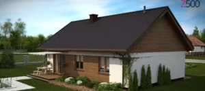 Z369D projekt domu dom drewniany szkieletowy parterowy Mildo domy drewniane