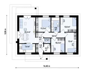 Z473 projekt budowy domu do 100 m2 Mildo domy drewniane