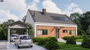 Z514D projekt domu drewnianego szkieletowego Mildo