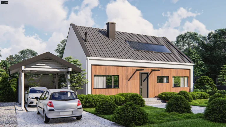 Z514D projekt domu drewnianego szkieletowego Mildo