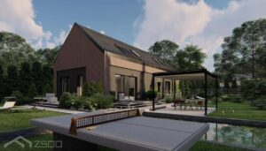 Z515 projekt domu dom drewniany szkieletowy parter Mildo