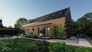 Z515 projekt domu dom drewniany szkieletowy parter Mildo