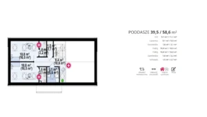 Z515 projekt domu drewnianego rzut poddasza Mildo