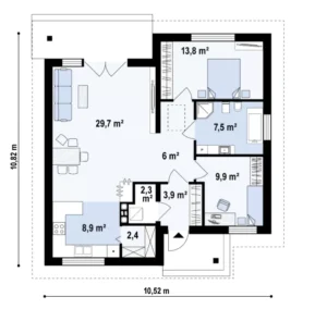 Z255 D projekt budowy domu parterowego Mildo domy drewniane
