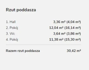 opis poddasza Luizjana projekt domu drewnianego Mildo
