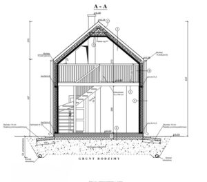 Nebraska V projekt domu dom drewniany szkieletowy Mildo przekrój