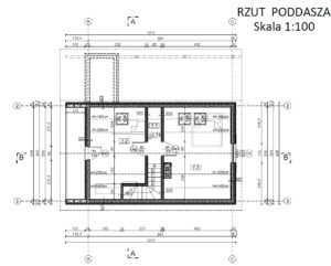 rzut poddasza dom drewniany Oklahoma piętrowy modułowy szkieletowy firma Mildo Kaszuby Pomorze