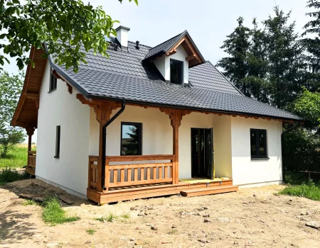 Luizjana projekt domu drewnianego z tarasem Mildo